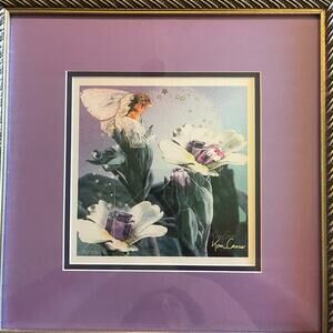 Tom Cross Signed Numbered February Amethyst and Primrose Fairy Giclée Framed